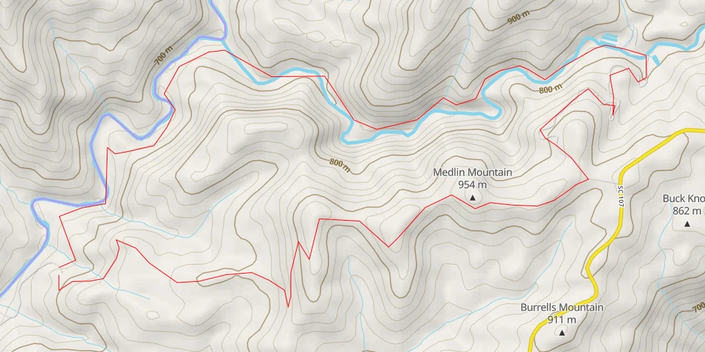 Carte de l'itinéraire :  Chattooga Picnic Area Access