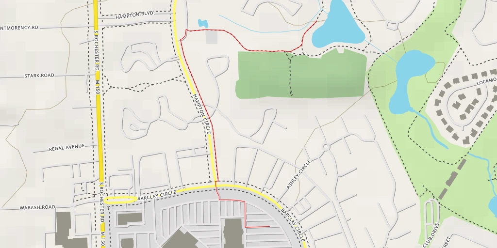 Map of the trail for Hampton Golf and Country Club - Club Drive