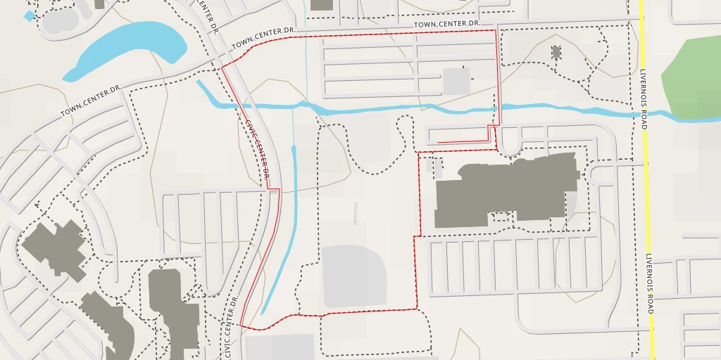 Map of the trail for Troy Civic Center - Civic Center Drive