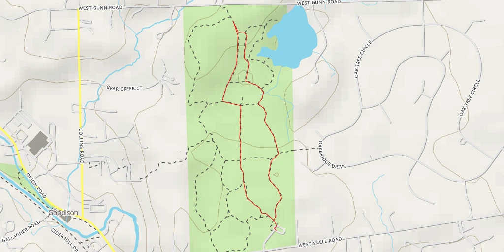 Map of the trail for West Gunn Road