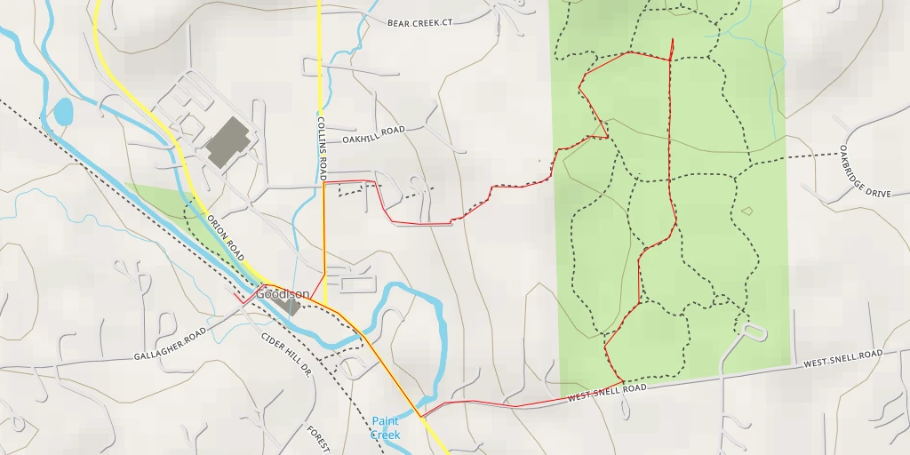 Carte de l'itinéraire :  West Gunn Road