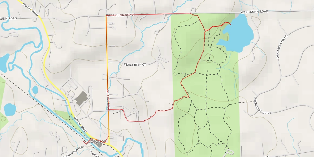 Map of the trail for West Gunn Road