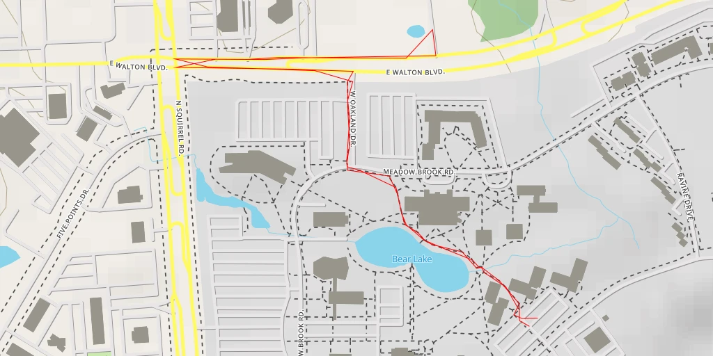 Map of the trail for East Walton Boulevard