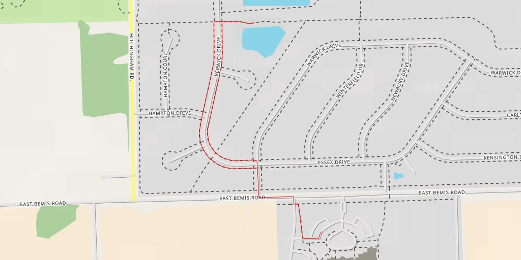 Carte de l'itinéraire :  Houston Court