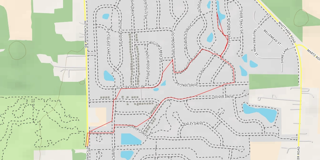 Map of the trail for Copper Creek Drive