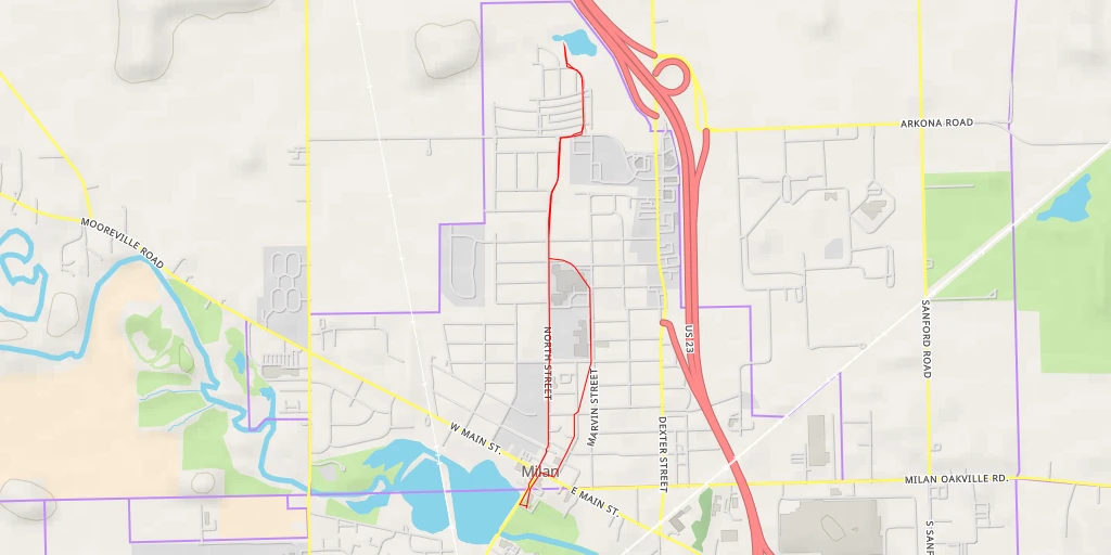 Map of the trail for Eisenhower Lane