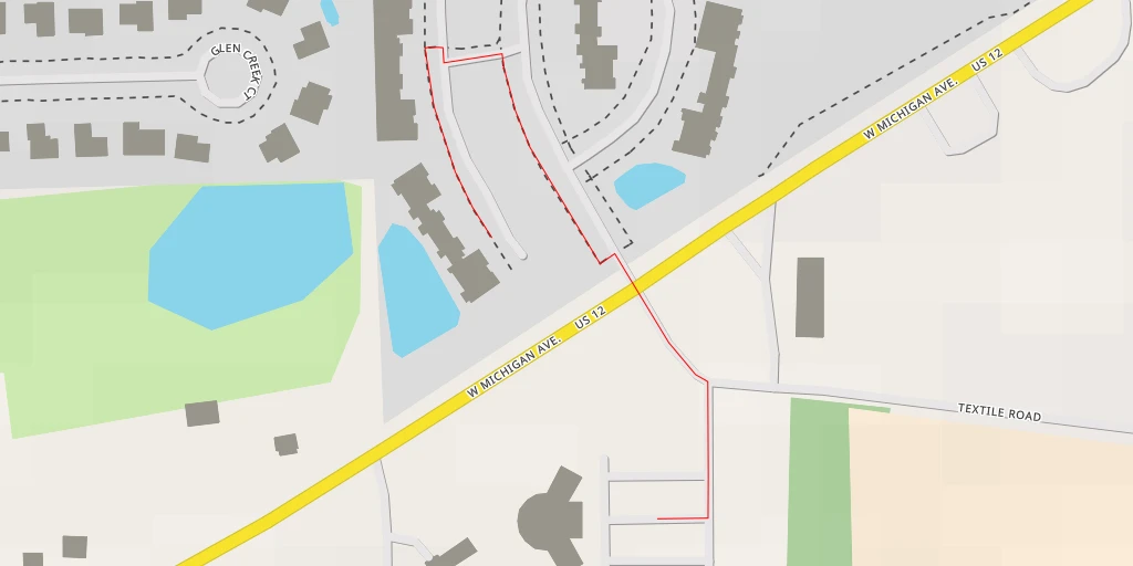 Map of the trail for West Michigan Avenue - West Michigan Avenue