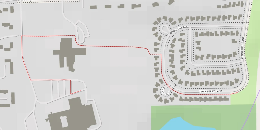 Map of the trail for Turnberry Lane - Ann Arbor