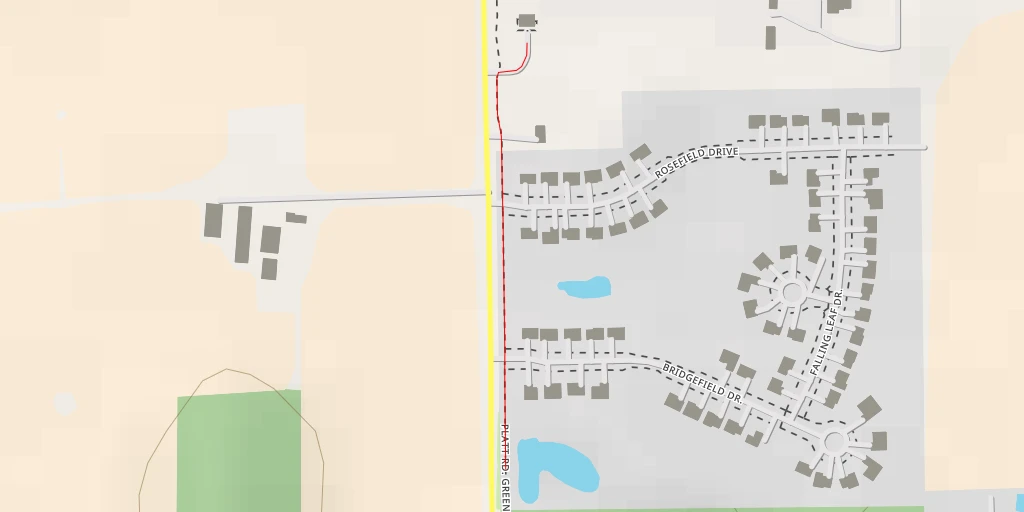 Map of the trail for Platt Road Greenway - Platt Road Greenway