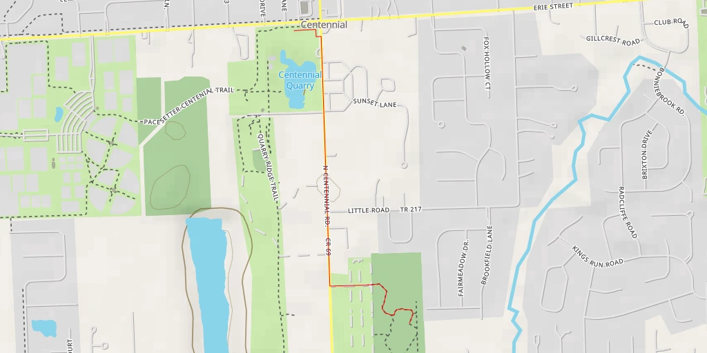 Map of the trail for Glenhill Drive - Glenhill Drive