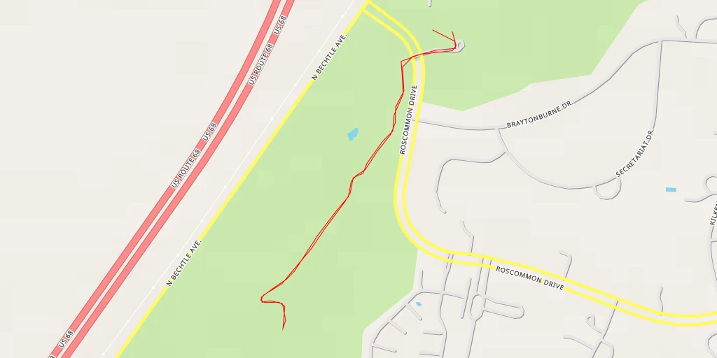 Map of the trail for Windy Knoll Golf Club - Roscommon Drive - Springfield