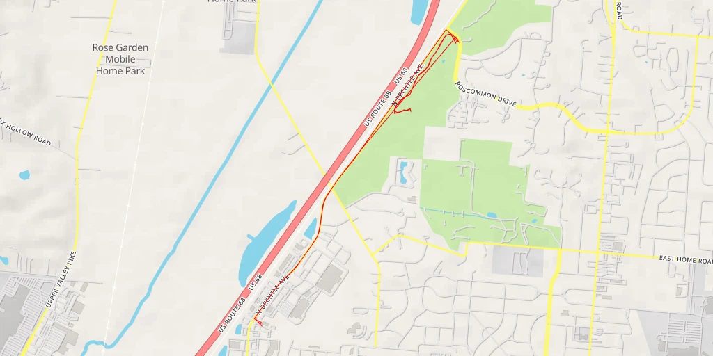 Map of the trail for Windy Knoll Golf Club - Roscommon Drive - Springfield