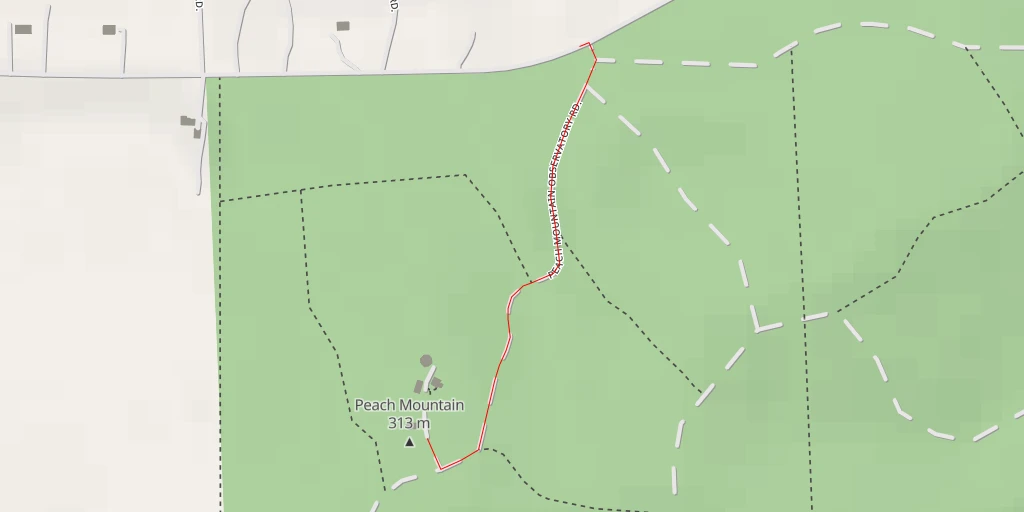 Map of the trail for Peach Mountain