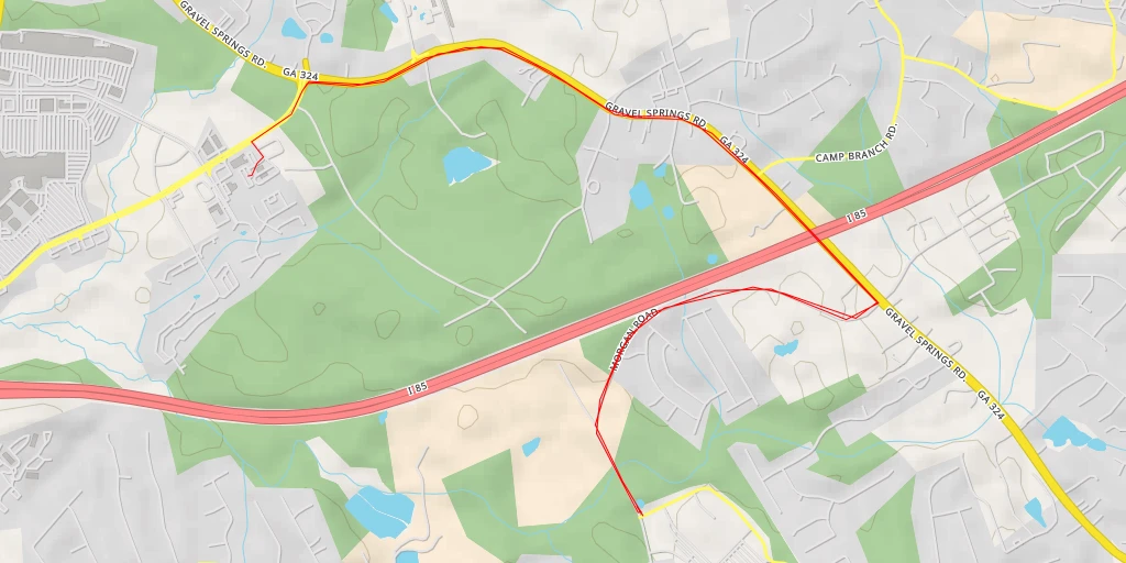 Carte de l'itinéraire :  Sunny Hill Road