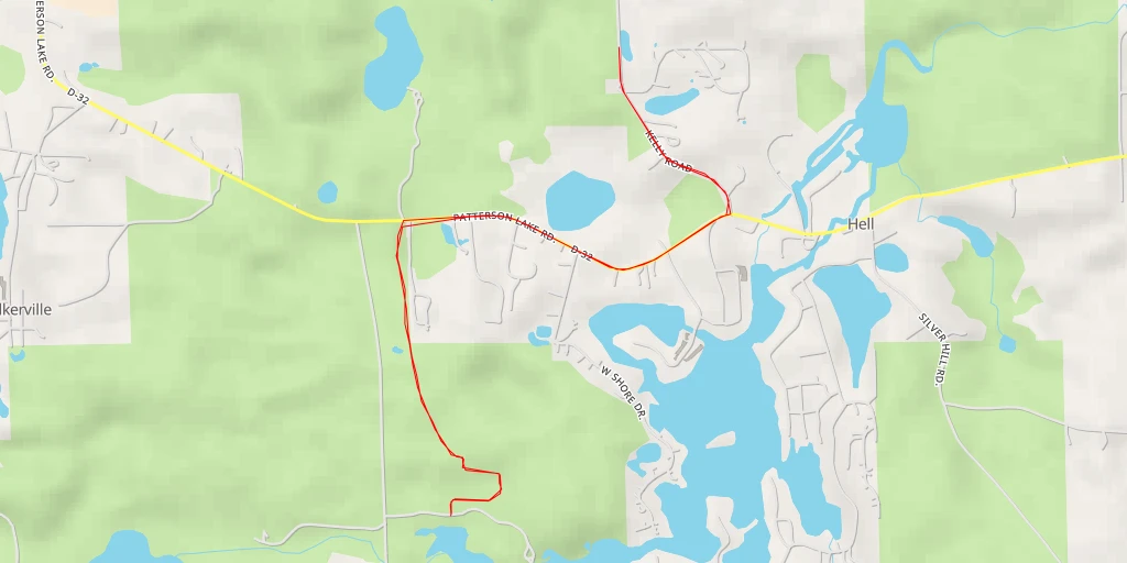 Map of the trail for Kelly Road