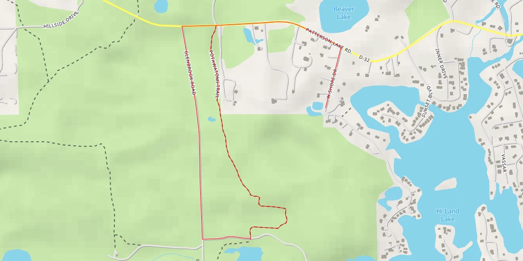 Map of the trail for West Shore Drive