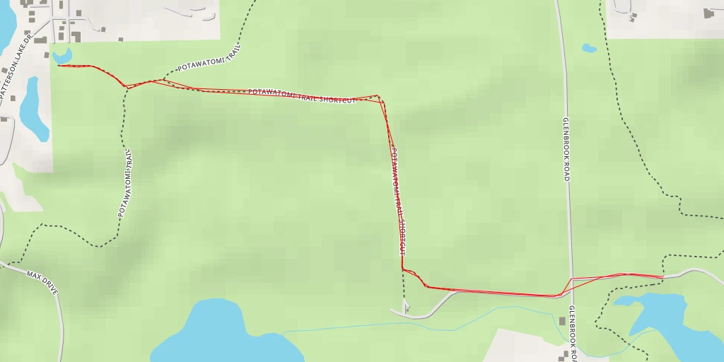 Map of the trail for Hillside Drive