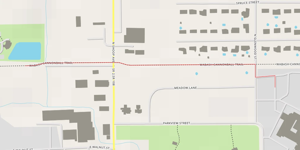 Map of the trail for Wabash Cannonball Trail (North Fork) - Wabash Cannonball Trail (North Fork)