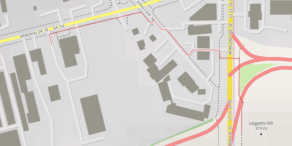 Map of the trail for Leggetts Hill