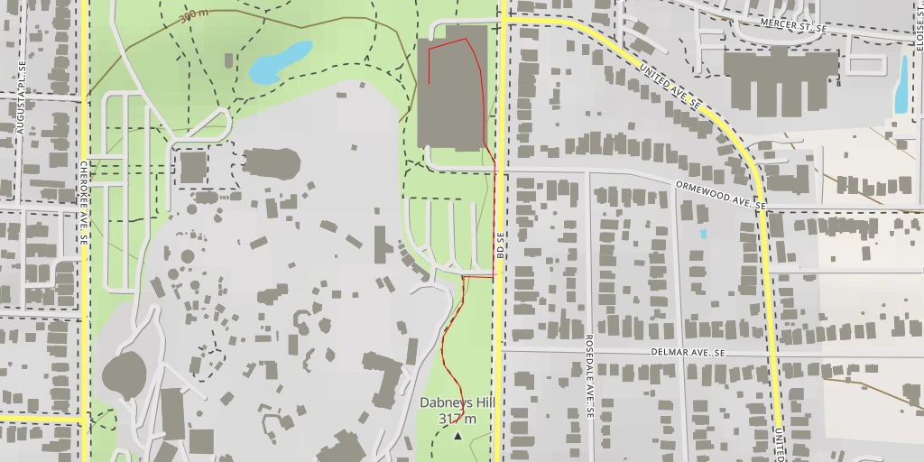 Map of the trail for Dabneys Hill