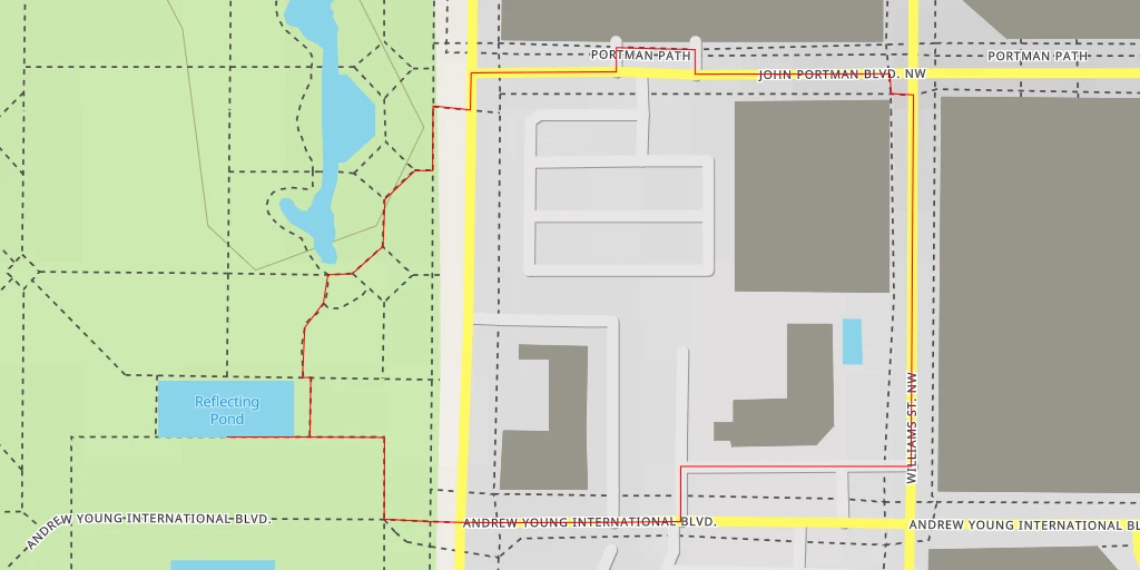 Map of the trail for Reflecting Pond