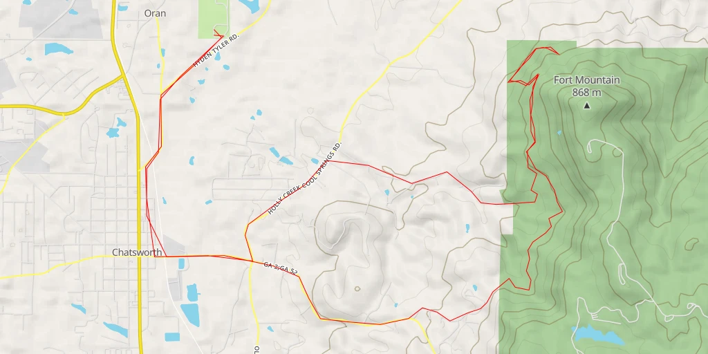 Map of the trail for waterfall viewpoint