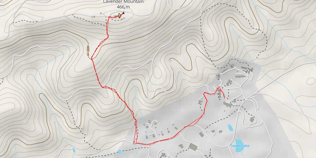 Map of the trail for Lavender Mountain