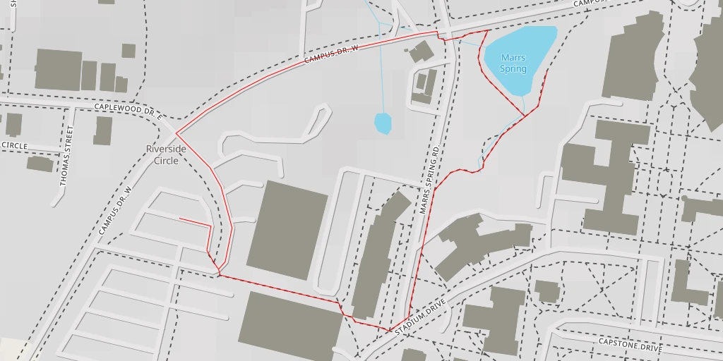 Map of the trail for Marrs Spring