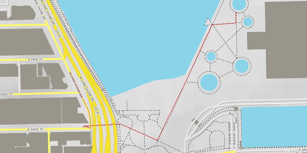 Carte de l'itinéraire :  Pool 5 - Lakefront Trail Connector - Chicago