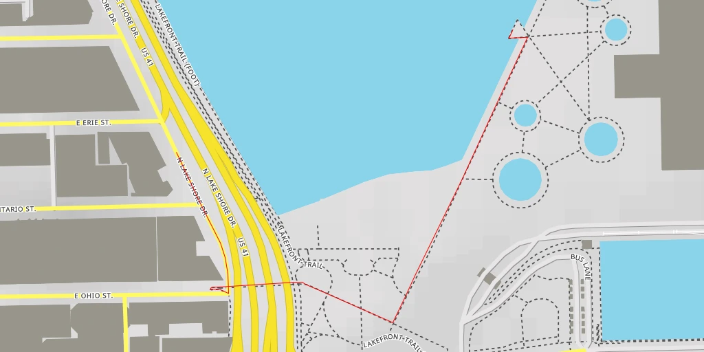 Carte de l'itinéraire :  Lakefront Trail Connector - Chicago