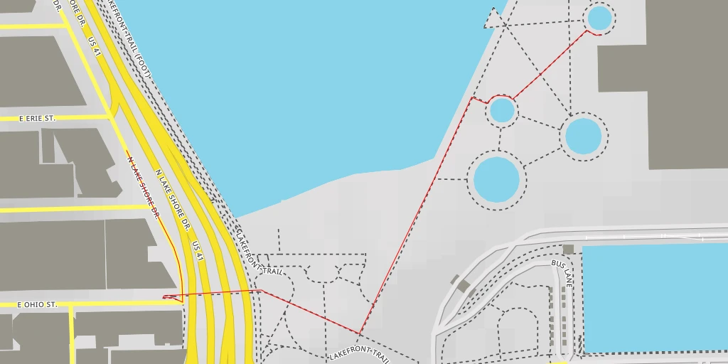 Carte de l'itinéraire :  Pool 4 - Lakefront Trail Connector - Chicago