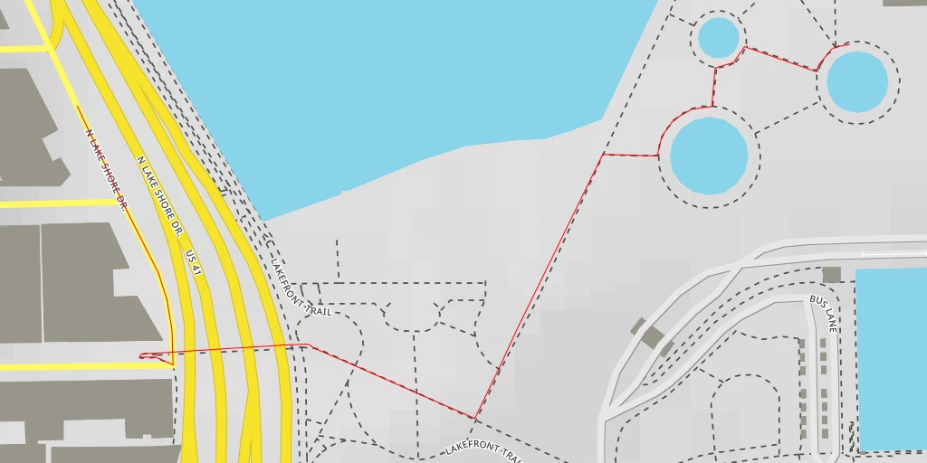 Carte de l'itinéraire :  Pool 2 - Lakefront Trail Connector - Chicago