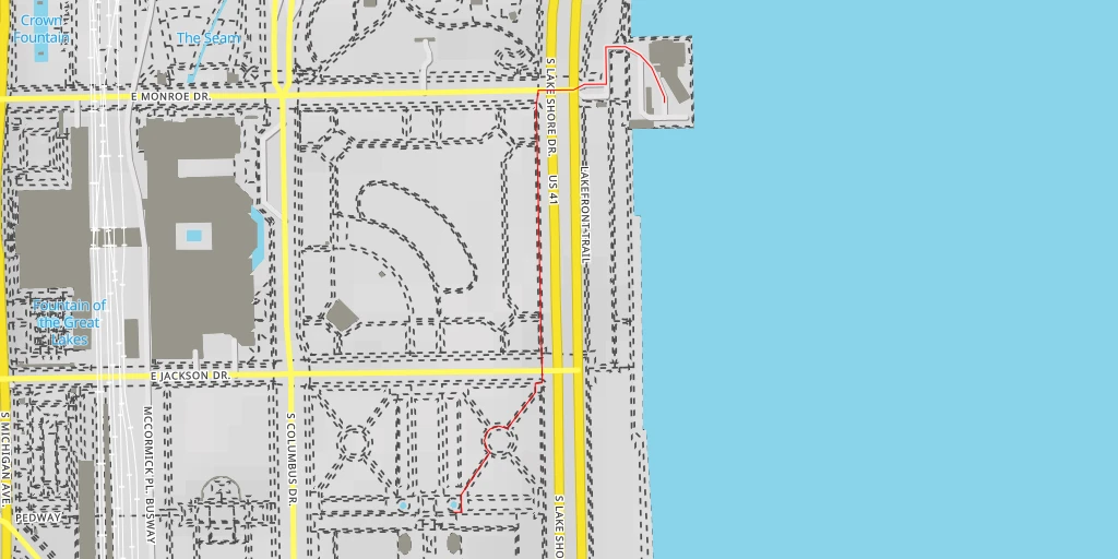 Carte de l'itinéraire :  East Jackson Drive - Chicago