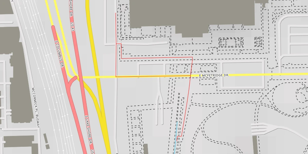 Carte de l'itinéraire :  North Garage - North Garage Access - Chicago