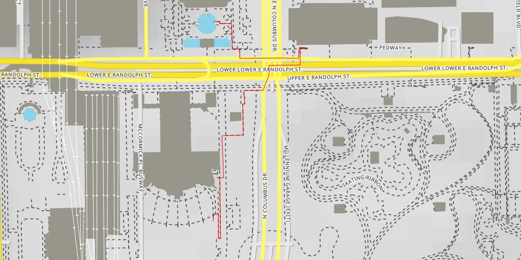 Carte de l'itinéraire :  Pedway - Chicago