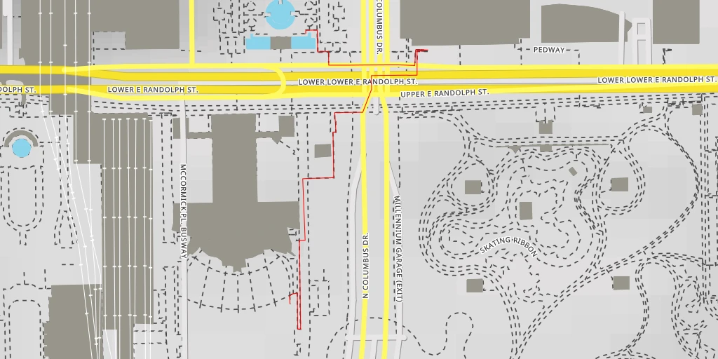 Carte de l'itinéraire :  Pedway - Chicago