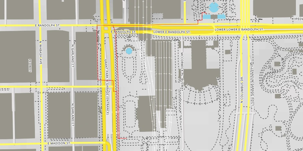 Carte de l'itinéraire :  Pedway - Chicago