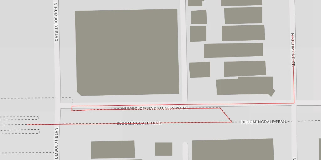 Map of the trail for AI - North Humboldt Boulevard - Chicago