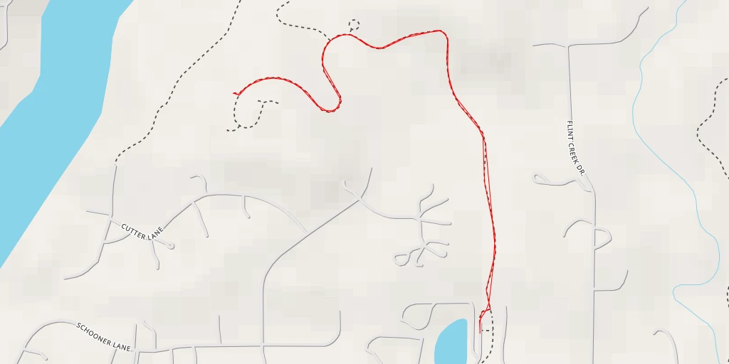 Map of the trail for AI - Cutter Lane - Lake Barrington