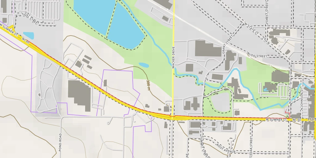 Map of the trail for West Sumner Street - West Sumner Street