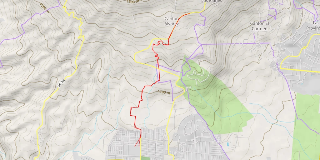 Map of the trail for Calle al volcan - Municipio de Santa Tecla