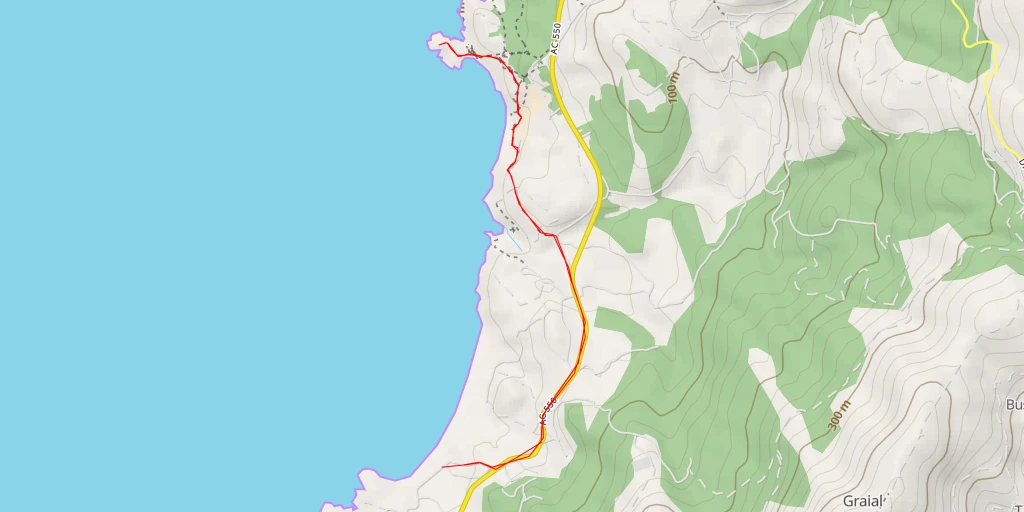 Map of the trail for Castro de Baroña - Sendeiro ao Castro de Baroña