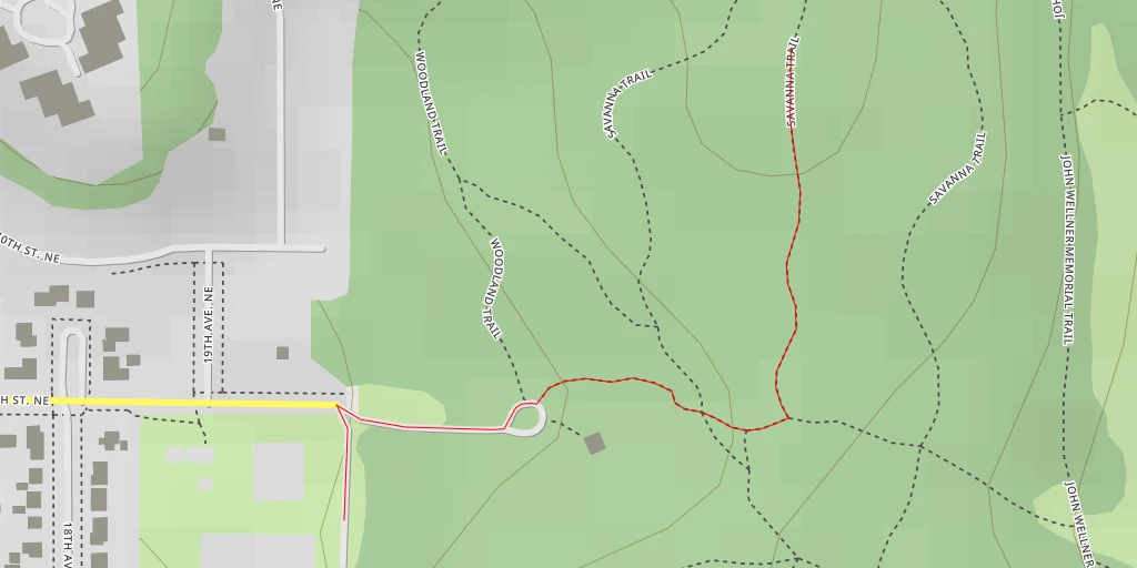 Map of the trail for AI - Quarry Hill (Oak Savanna)