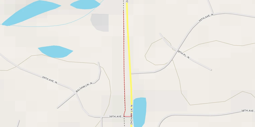 Map of the trail for Zachary Lane North