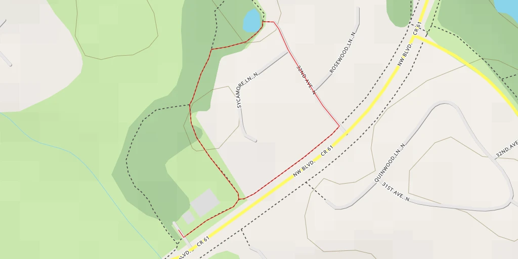 Map of the trail for 32nd Avenue North