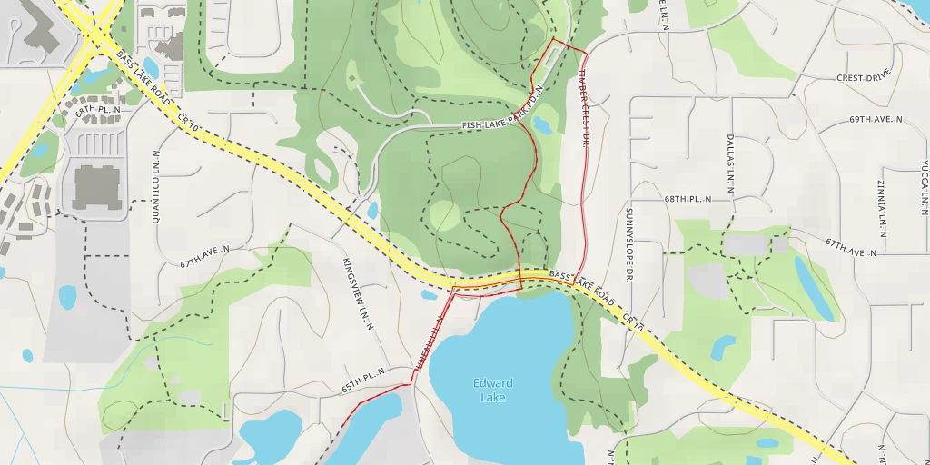 Map of the trail for 64th Place North