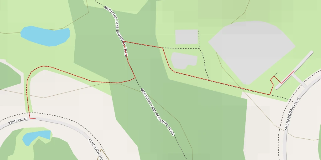 Map of the trail for 73rd Place North