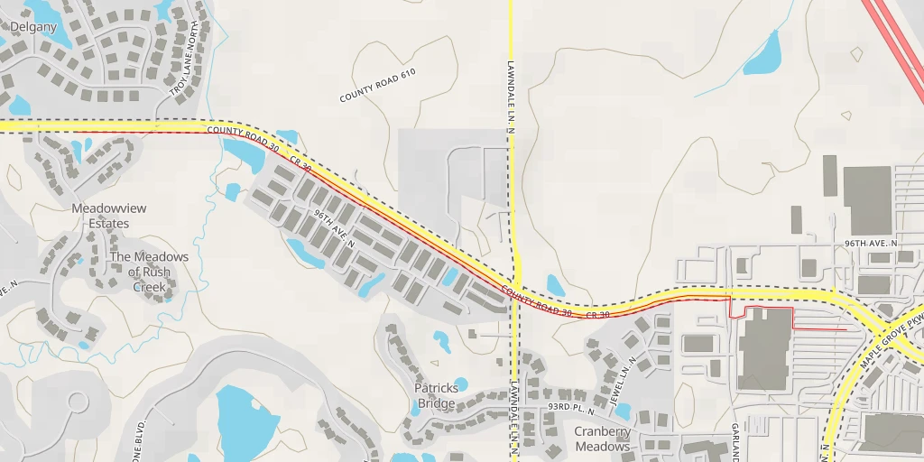 Map of the trail for County Road 30