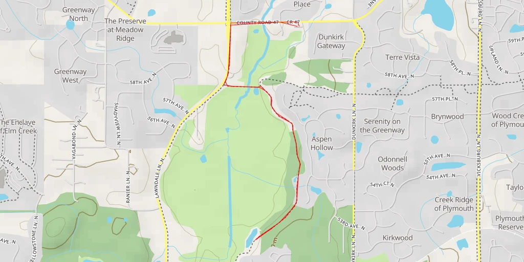 Map of the trail for Jewel Lane North - Jewel Lane North