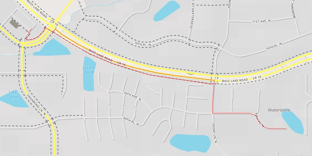 Map of the trail for 69th Place North